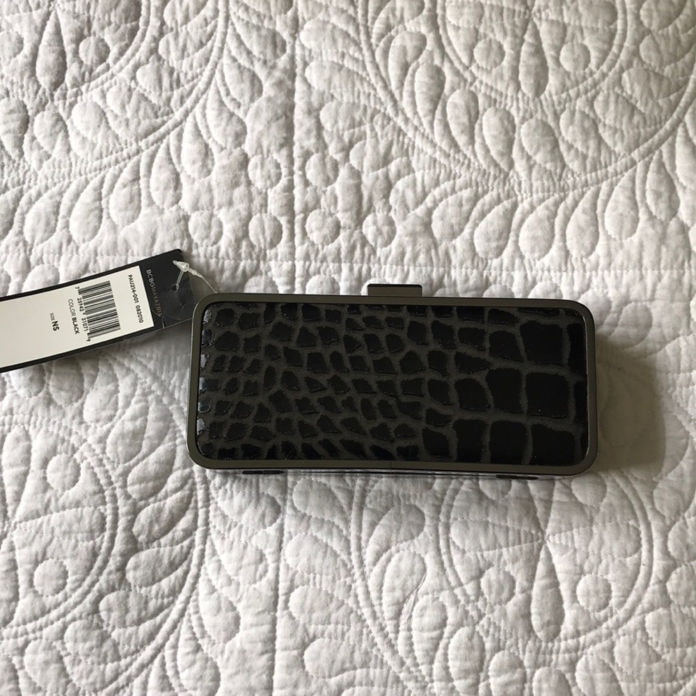 BCBGMAXAZRIA faux crocodile clutch